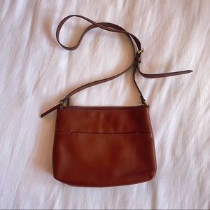 Fossil Brown Leather Cross Body w/Black RFID Wallet